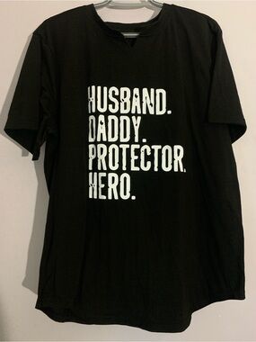 Black Men's Graphic T-Shirt - "Husband. Daddy. Protector. Hero." Fathers Day